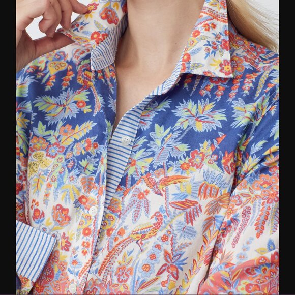 J.McLaughlin Lois Shirt in Wild Wallflower Stripe Size Small NWOT - Picture 4 of 6